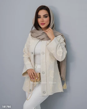 کت لینن گلدوزی شده مزونی