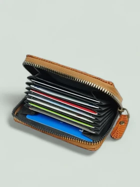 جاکارتی چرم طبیعی دور زیپ