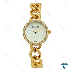 شنل دورنگین زنانه طلایی صفحه سفید Chanel-7960-L