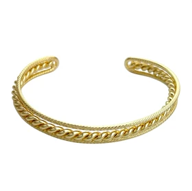 دستبند بنگل زنانه مدل روفالین طرح طنابی ظریف