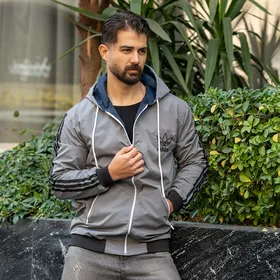 کاپشن بادی مردانه طوسی مدل P300