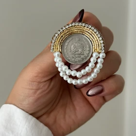 گوشواره زنانه سکه مرواریدی کد 864