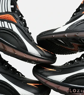 کفش کتانی ساق‌دار مشکی نارنجی سفید Reebok Shaq Attaq