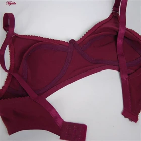 سوتین زنانه بدون فنر زرشکی کد 3400-MY