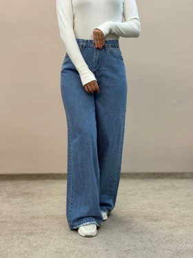 شلوار جین فولبگ آبی فشن 6412