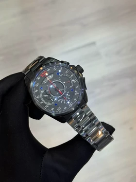 ساعت تگ هویر مرسدس بنز مردانه مشکی بند فلزی