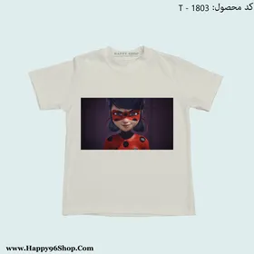 تیشرت با طرح دختر کفشدوزکی کد T-1803 یا طرح دلخواه شما