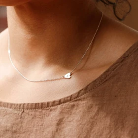 گردنبند نقره حکاکی "کالکشن حرف عشق" کد 051204