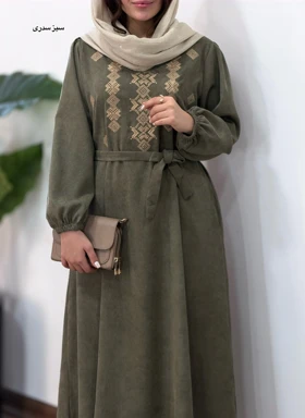 پیراهن مانتویی گلدوزی شیوا