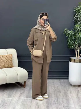 ست مانتو و شلوار چهار جیب