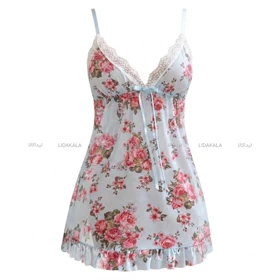 لباس خواب گل‌دار رنگ آبی برند لاوین کد 4246