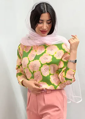 شومیز طرح گل کد 4040