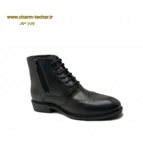 نیم بوت مردانه چلسی هشترک بندی بغل زیپ‌دار چرم طبیعی