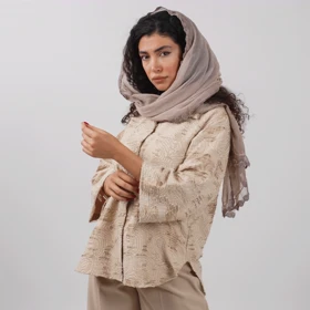 شومیز پارچه کسمه (کرم)