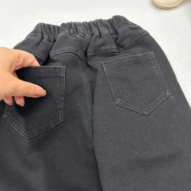 شلوار کتان مام دخترانه مشکی خرگوش دار