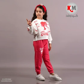 بلوز شلوار دخترانه طرح باربی نگین کاری