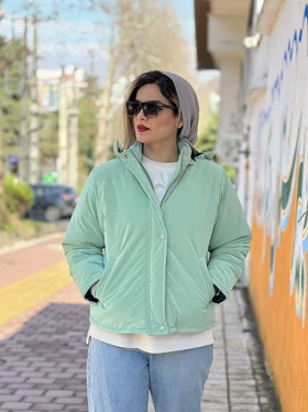 کاپشن کلاهدار ناز