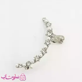 گوشواره لاله گوش نگین‌دار نقره ای