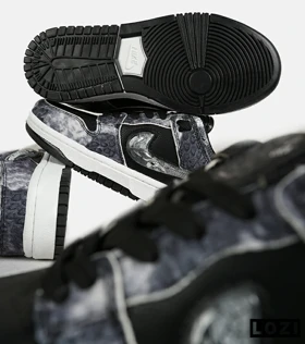 کفش کتانی مردانه و زنانه مشکی ذغالی NIKE dunk low steam puppet مدل 7234