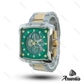 ساعت مردانه الگانس diamond سیلور طلایی صفحه سبز m-10243