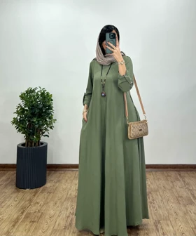 پیراهن مانتویی بلند دلفان