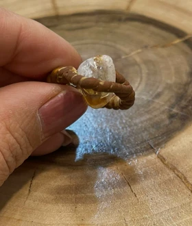انگشتر سنگ سیترین رکاب طرح جنگلی