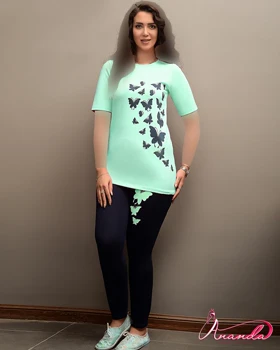 تیشرت شلوار زنانه تریکو پروانه