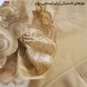 جوراب ساق بلند زنانه مدل شیشه ای کرم کد 4927-4445