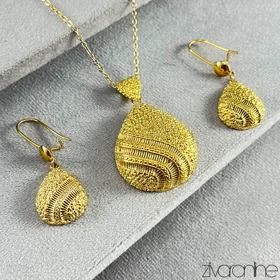 نیم ست مدل اشکی طرح طلا 10153