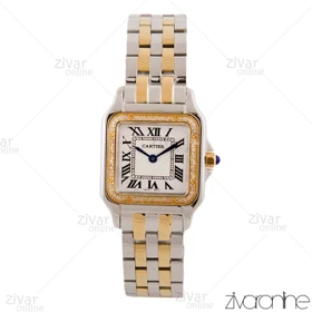 ساعت مچی کارتیر زنانه مدل پنته نقره ای طلایی دور نگین 103804