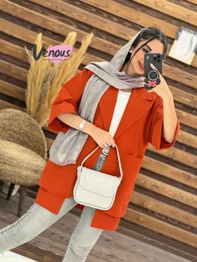 مانتو لینن آستین پاکتی دوجیب