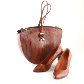 ست کیف و کفش زنانه چرم یلسان مدل گلوریا کد910-ZHAKLIN-MRV