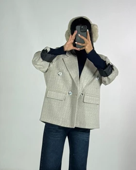 پالتو لامر آستین دکمه   کد 600057