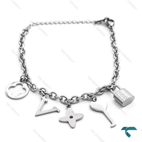 دستبند زنانه قفل و کلید نقره ای VanCleef-8334-L