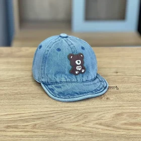 کلاه جین نوزادی لبه متحرک طرح تدی