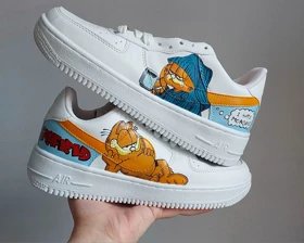 کفش اسپرت کاستوم کتانی ایرفورس air force طرح GARFIELD نایک nike