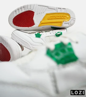 کتانی ساق‌دار مردانه سفید سبز Nike air jordan 4
