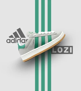 کفش کتانی مردانه طوسی سبز ADIDAS Campus