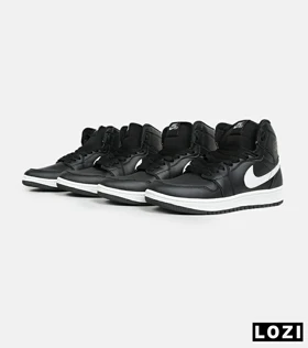 کتانی ساق‌دار زنانه و مردانه مشکی سفید Nike air jordan 1 مدل 6619