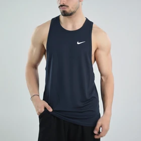 رکابی ورزشی پشت کش دار مردانه نایک مدل VHD-Dri Fit-4K0998 سرمه ای