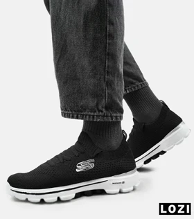 کفش کتانی مردانه و زنانه مشکی سفید اسکیچرز SKECHERS