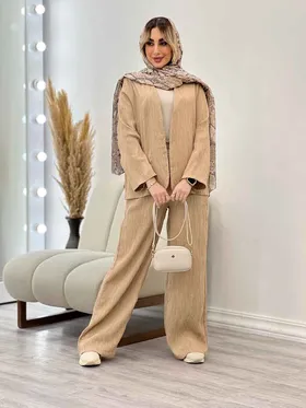 ست مانتو و شلوار جلو باز