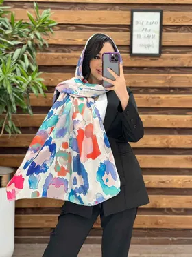 شال نخی آبرنگی پایین ریش