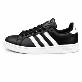 کفش کتانی ست زنانه مردانه و بزرگ پا مدل ونس مشکی خط سفید ADIDAS