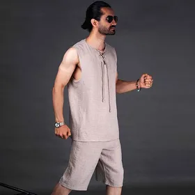 حلقه‌ای بندی شلوارک.کرم
