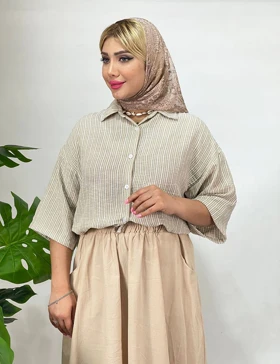شومیز راه راه روشنا کد : 00614