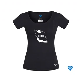 تیشرت نانو آنتی باکتریال ضد تعریق زنانه مشکی طرح ایران من