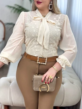 شومیز حریر دانتل بیتا 2997