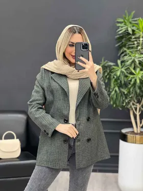 کت چهارخونه چهار دکمه