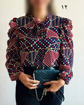 شومیز حریر آستین پفی 6